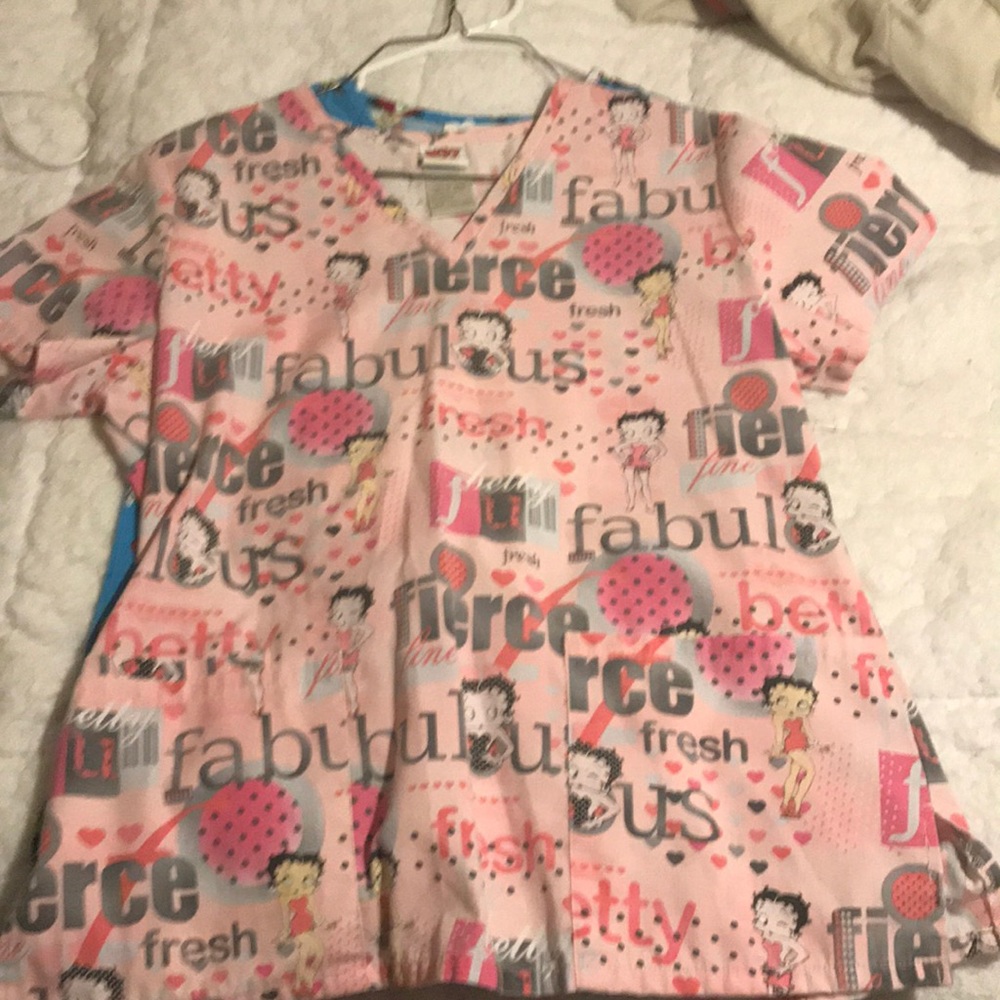 Betty Boop print professional scrub top